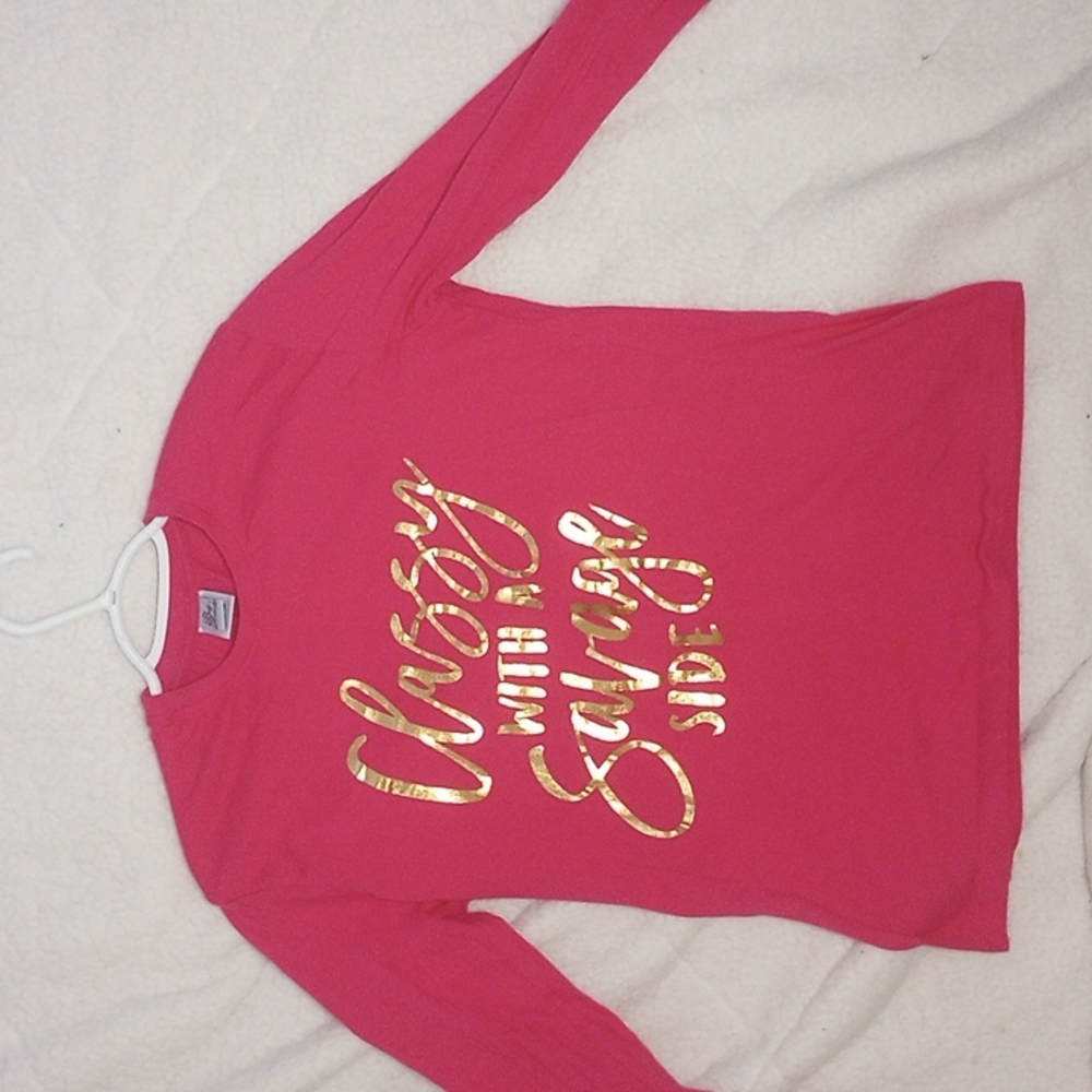 Women's medium pink Classy with a Savage Side Long sleeve shirt